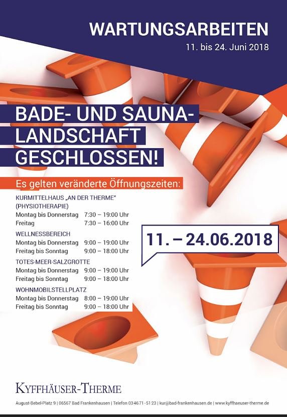 Bild: Wartungsarbeiten in der Kyffh&auml;user-Therme
