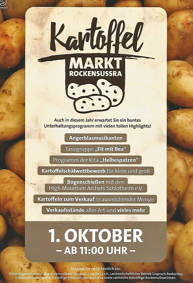 Bild: Monatsplan HOC und Kartoffelmarkt