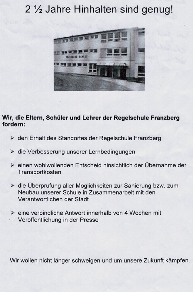 Bild: Schulbedingungen angeprangert